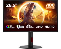 AOC G4 Q27G4ZDR - QHD OLED Gaming Monitor - 240hz - HDMI 2.1 - USB-Hub - Ergonomisch Design - 27 inch