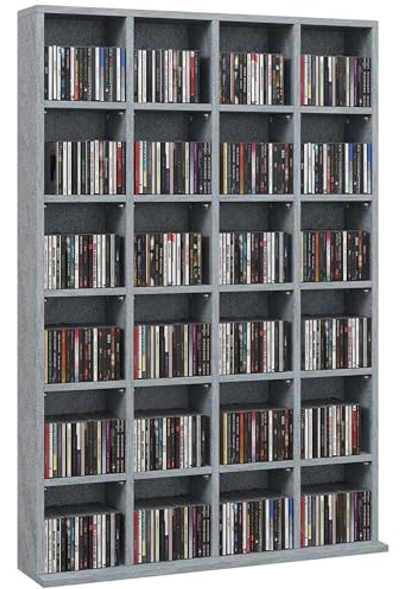 Multimedia-opbergkast met verstelbare planken voor 456 cd's of 336 dvd's