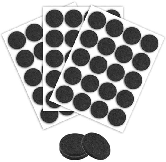 HNR Viltdoppen voor meubels, 40 mm, 24 stuks, 3 mm dik, zelfklevende beschermdoppen voor houten vloeren, zwart