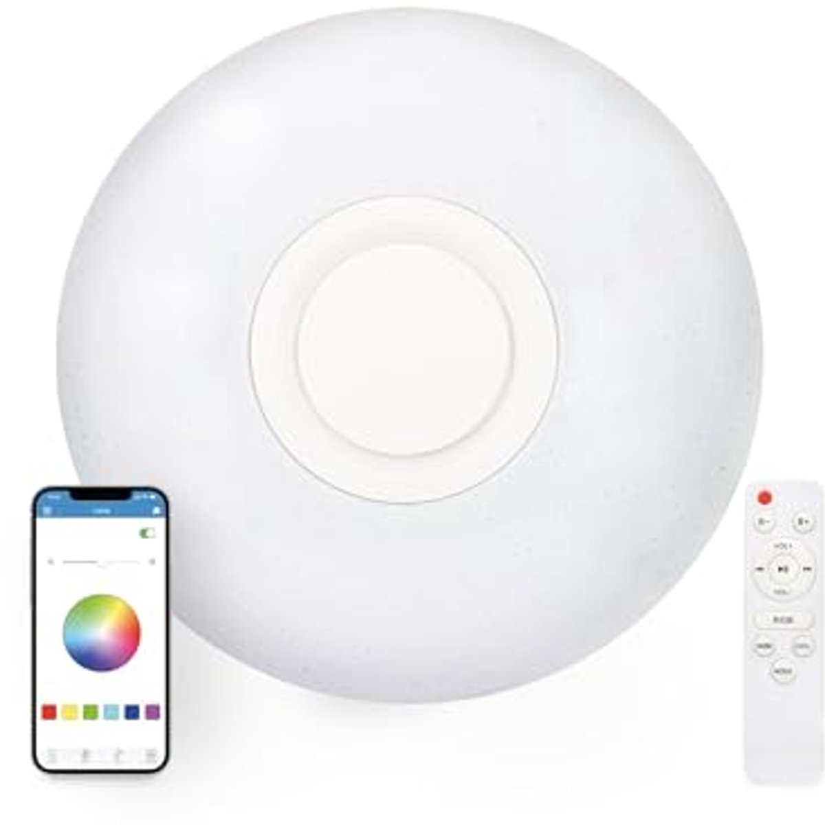 Led-plafondlamp met geïntegreerde luidspreker en RGB verlichting - 30W, 40 cm