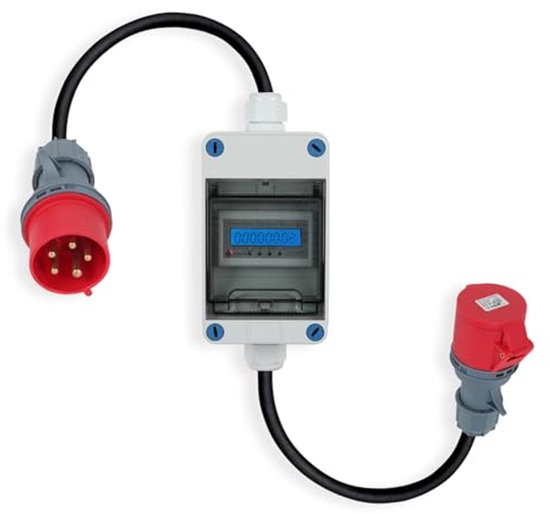 briidea HDB-01DE Mobiele digitale stroommeter, 230 V, mobiele outdoor KWH- meter met IP65 waterdicht, rubberen slangkabel, draagbaar, voor campers, elektrische voertuigen, huishoudens enz