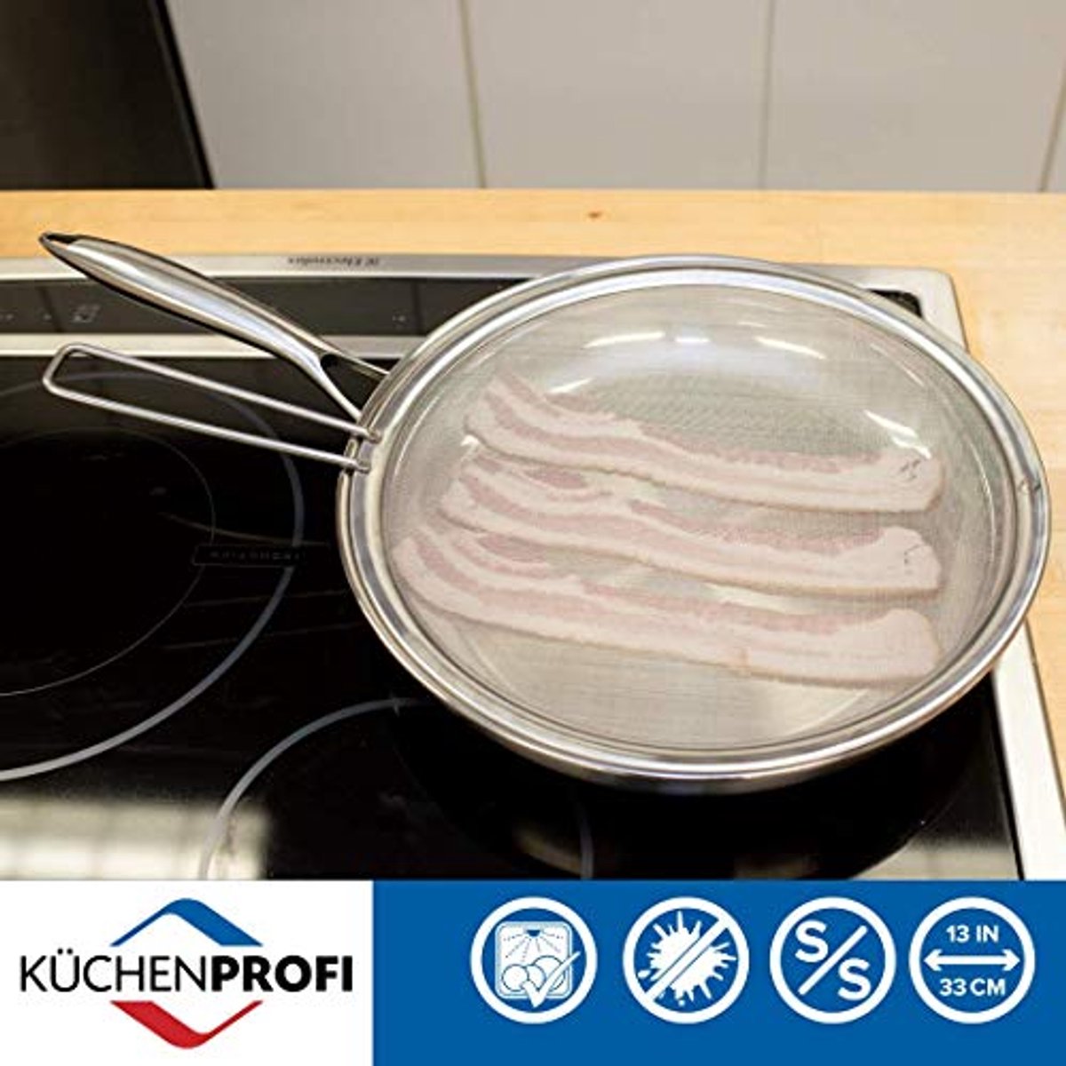 Roestvrijstalen Spatscherm Zeef - 33 cm, Zilver
