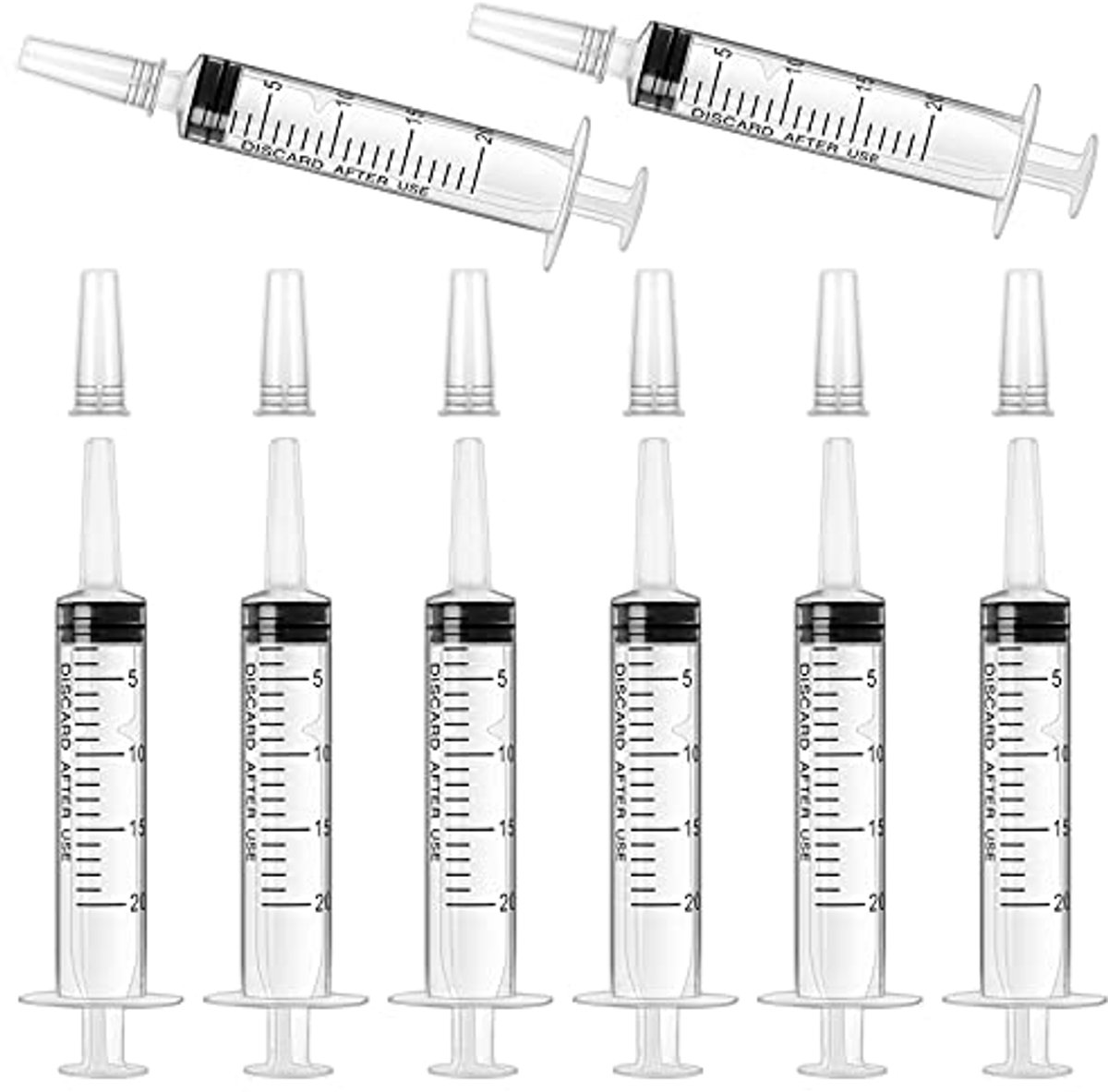 8 Stuks 20 ml Kunststof Spuit met Deksel - Steriele Spuiten voor Laboratoria en Tuinieren