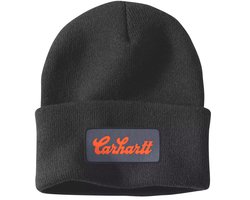 Carhartt Knit Cuffed Script Patch Beanie 107007 Black