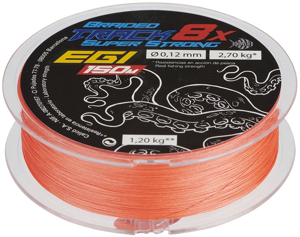 Kali Kunnan Track Egi 8x Gevlochten Vislijn 150 M Oranje 0.100 mm