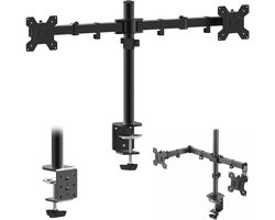 VanDijck Monitor Arm - 2 Schermen - 13 tot 27 Inch - Verstelbaar - Zwart