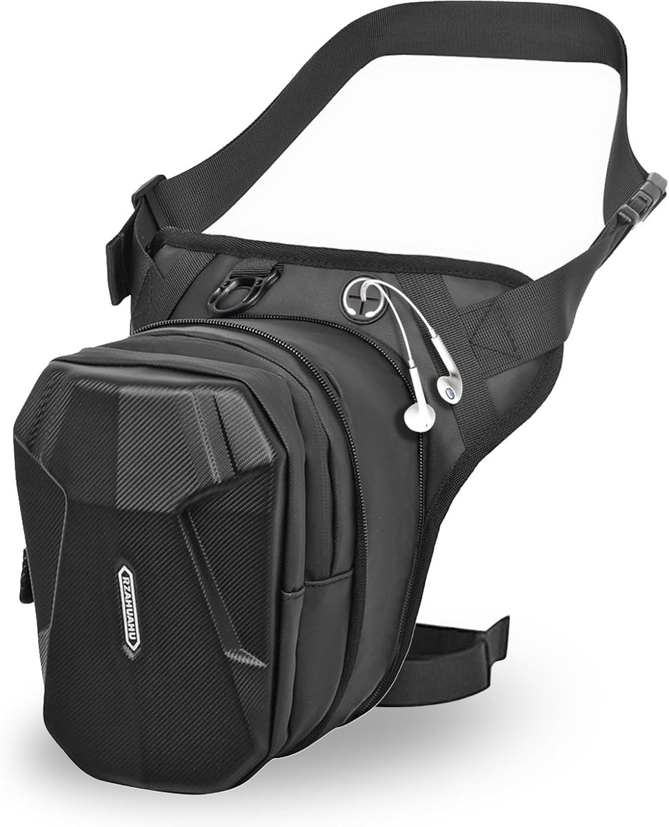Leg Bag voor Motorfiets - Fanny Pack voor Motorrijders - Draagbare Been Tas voor Mannen en Vrouwen met Reflecterende Strip en Verstelbare Beenriem voor Kamperen Hiking Klimmen Vissen