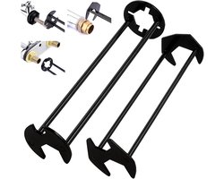 71Nmly 2Pcs Sink Wrench Set - Vier-Jaw Hexin Basin Wrench - Multifunctionele Sanitair Gereedschap - Universele Afvoer Wrench