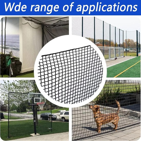 Golf net - ball safety net - football safety net - beschermnet - 4 x 5 m - doelnet - balbeschermer - 10 x 10 cm gaas - voor golf - baseball - hockey - voetbal - rugby - sportisolatie - balkon net van Merkloos — afbeelding 4
