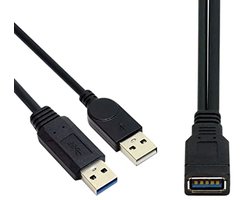 USB 3.0 Vrouwelijk naar Dubbele USB Mannelijke Y-Kabel voor Extra Stroom en Data