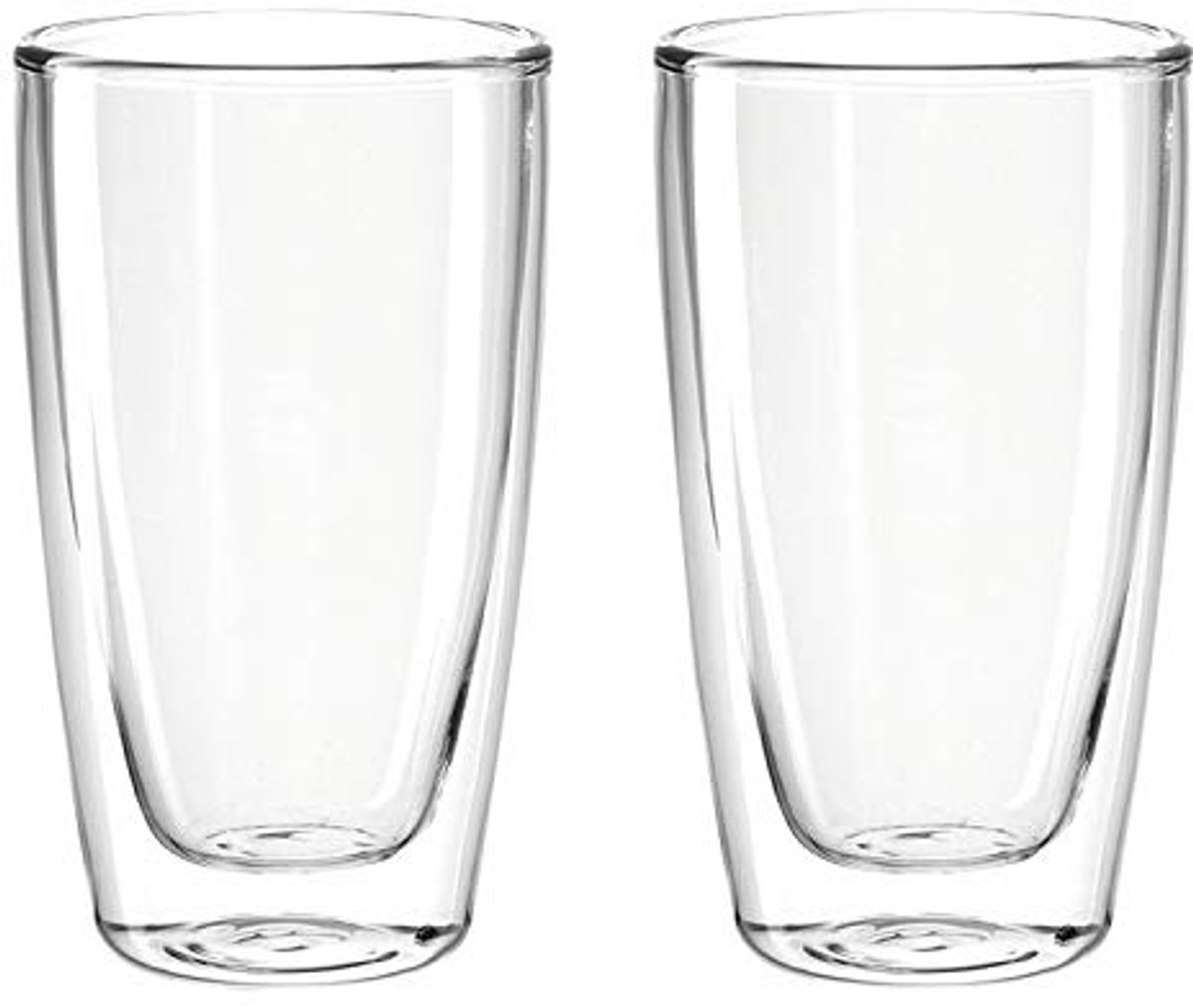 Dubbelwandige glazen set van 2 - 250 ml, Vaatwasmachinebestendig, Helder Glas