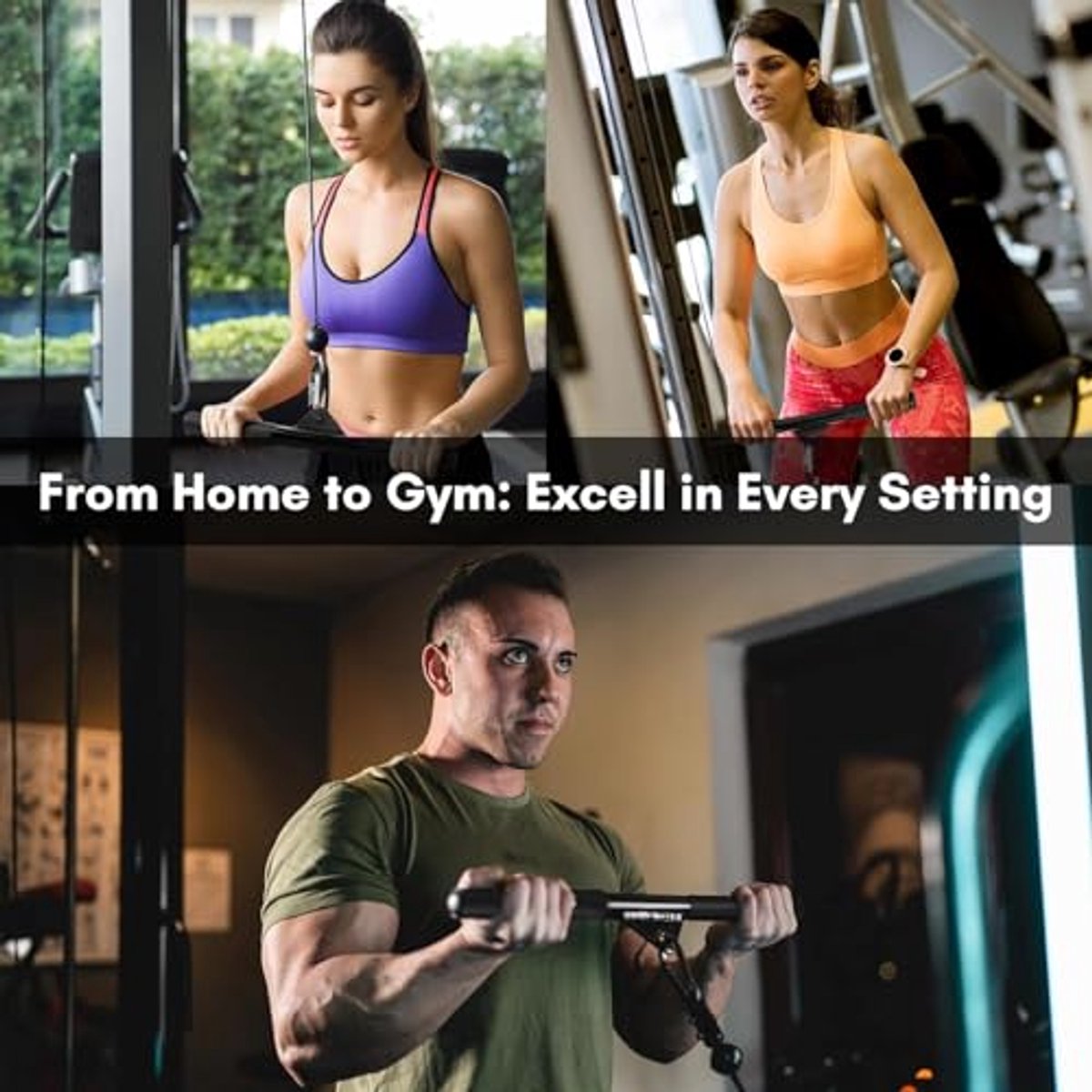 Gym Accessoires Set - Triceps Touw en Pulldown Bars voor Effectieve Krachttraining