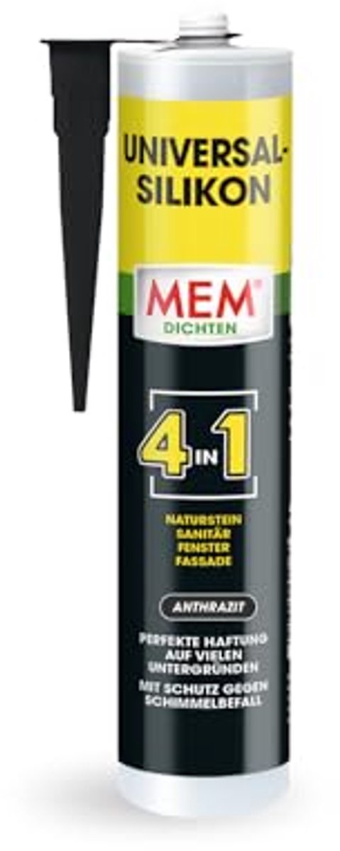 Universele siliconenkit 4-in-1 voor natuursteen, sanitair en ramen - 300 ml antraciet
