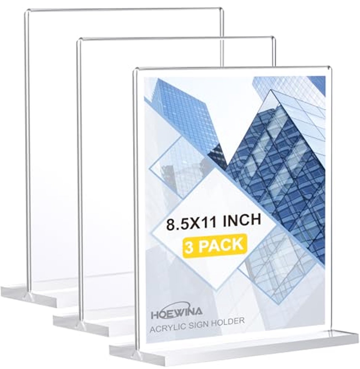 Displaystandaard acryl 20 x 28 cm - 3 stuks - Duidelijke en stijlvolle bordenhouder voor winkels