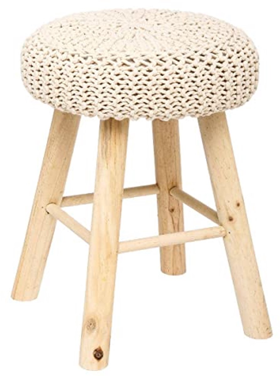 Beige Suette Kruk voor Modern Interieur
