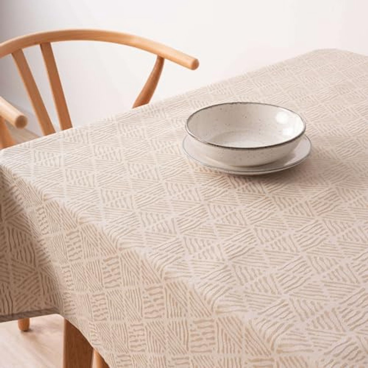 Vlekbestendig Tafelkleed 100 x 80 cm - Jacquard, Vuilafstotend, Extra Zacht, Beige