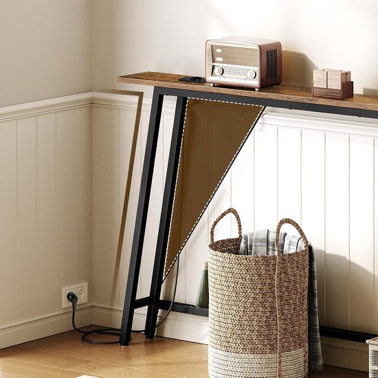 VEVOR Smalle console-banktafel, 105,9 cm achter de bank, 3-laags lange entreetafel en dunne gangtafel, smalle banktafel met metalen frame, voor entree, hal, woonkamer en slaapkamer