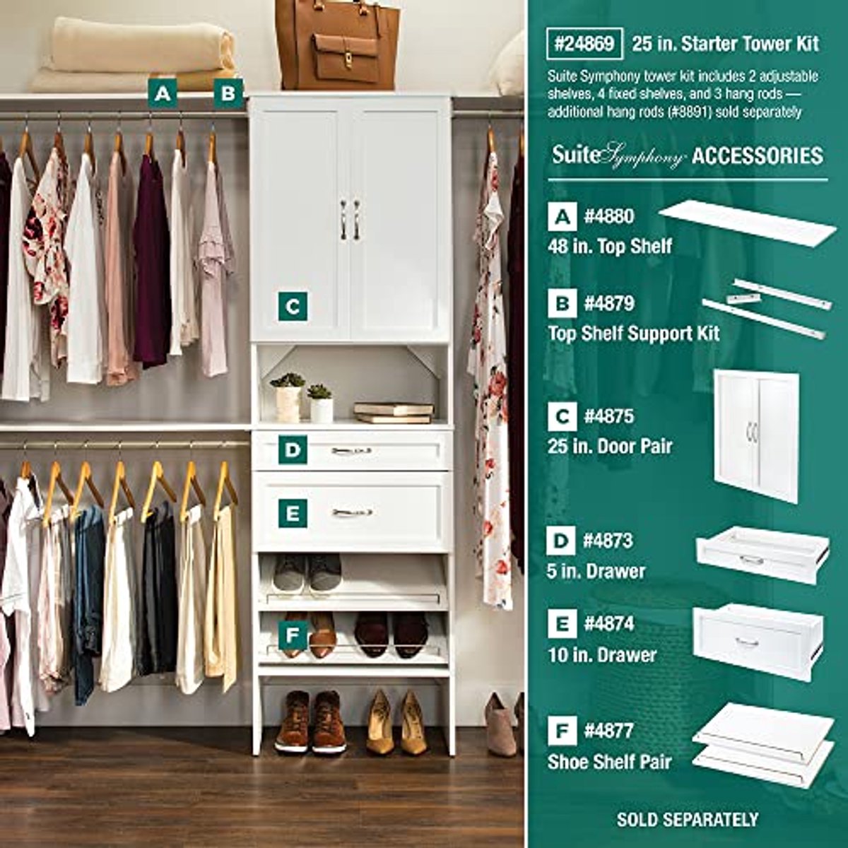 25-inch x 10-inch lade in zuiver wit voor opslag en organisatie