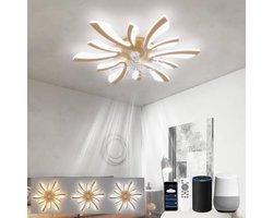 Moderne plafondventilator met verlichting en afstandsbediening - Stil, omkeerbaar en compatibel met slimme assistenten - 78 cm voor slaapkamer en woonkamer
