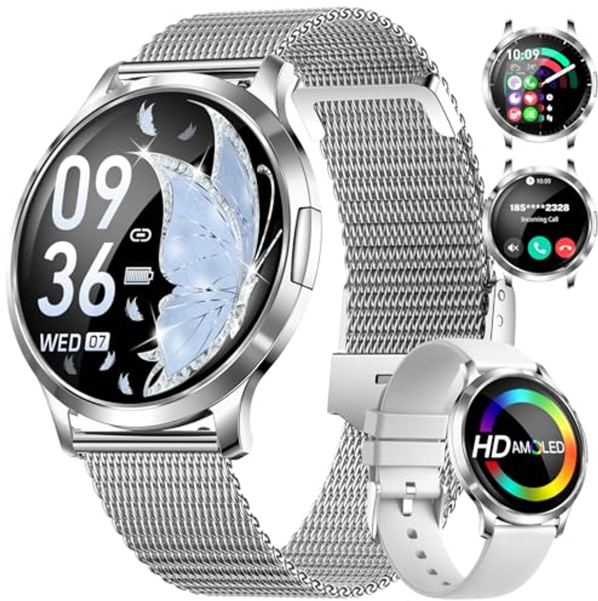 Smartwatch voor dames met telefoonfunctie en 110+ sportmodi