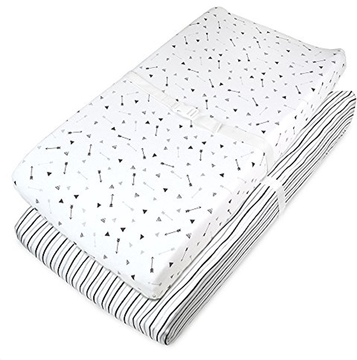 Image of 2-pack Aankleedtafel Pad Covers van 100% Natuurlijke Katoenen Jersey - Zacht en Ademend