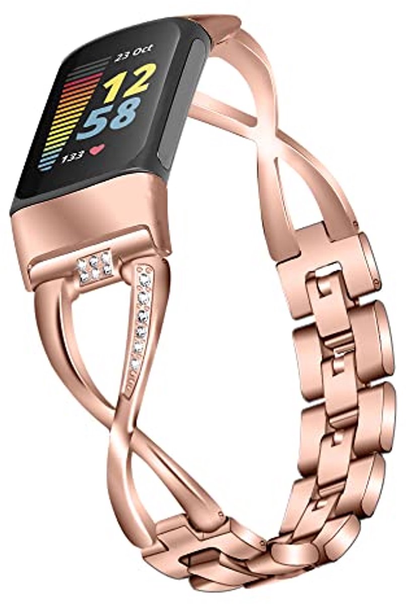 Verstelbare Band voor Fitbit Charge 6/5 met Kristallen Glitter en Diamanten Steentjes