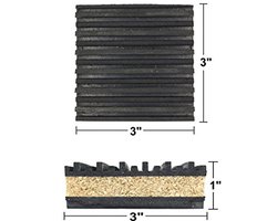 Anti Vibratie Pads - Rubber en Kurk - 4 Pack 3" x 3" x 7/8" voor Geluidsoverdracht Isolatie
