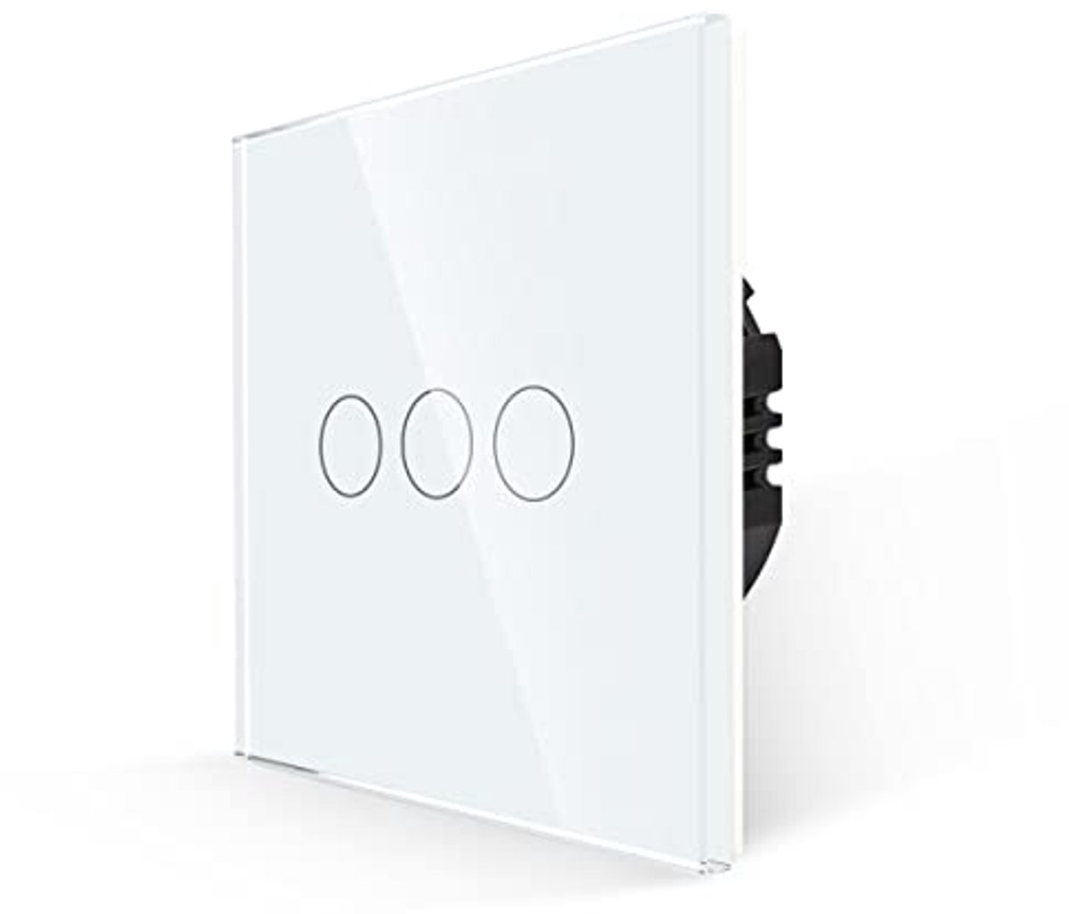Witte Touch Lichtschakelaar zonder Neutrale Draad - Drievoudig met LED Achtergrondverlichting