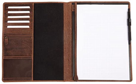 Madrid Documentenmap - Schrijfmap - Ipad cover - A4 - Leer - Oranje - Orange Dark