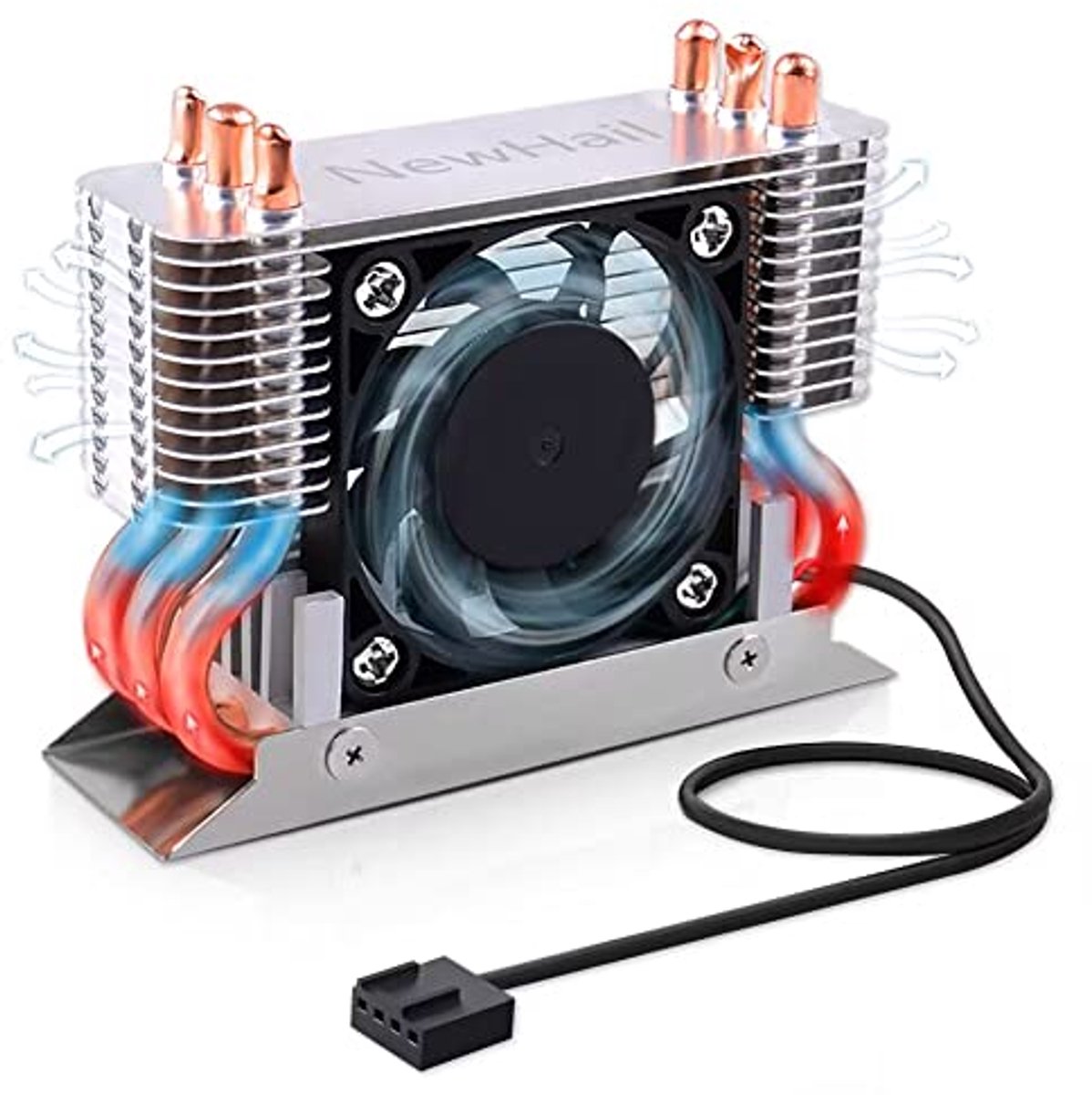 12V M.2 2280 SSD Heatsink met PWM Koelventilator en Koperen Warmtepijpen