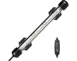 JeiibrZui LED Aquariumlamp - Onderwateraquariumlamp - Automatische Aan/Uit Timer Blauw-Witte Verlichting - 1 Stuk - Voor Aquarium 20-40 Cm