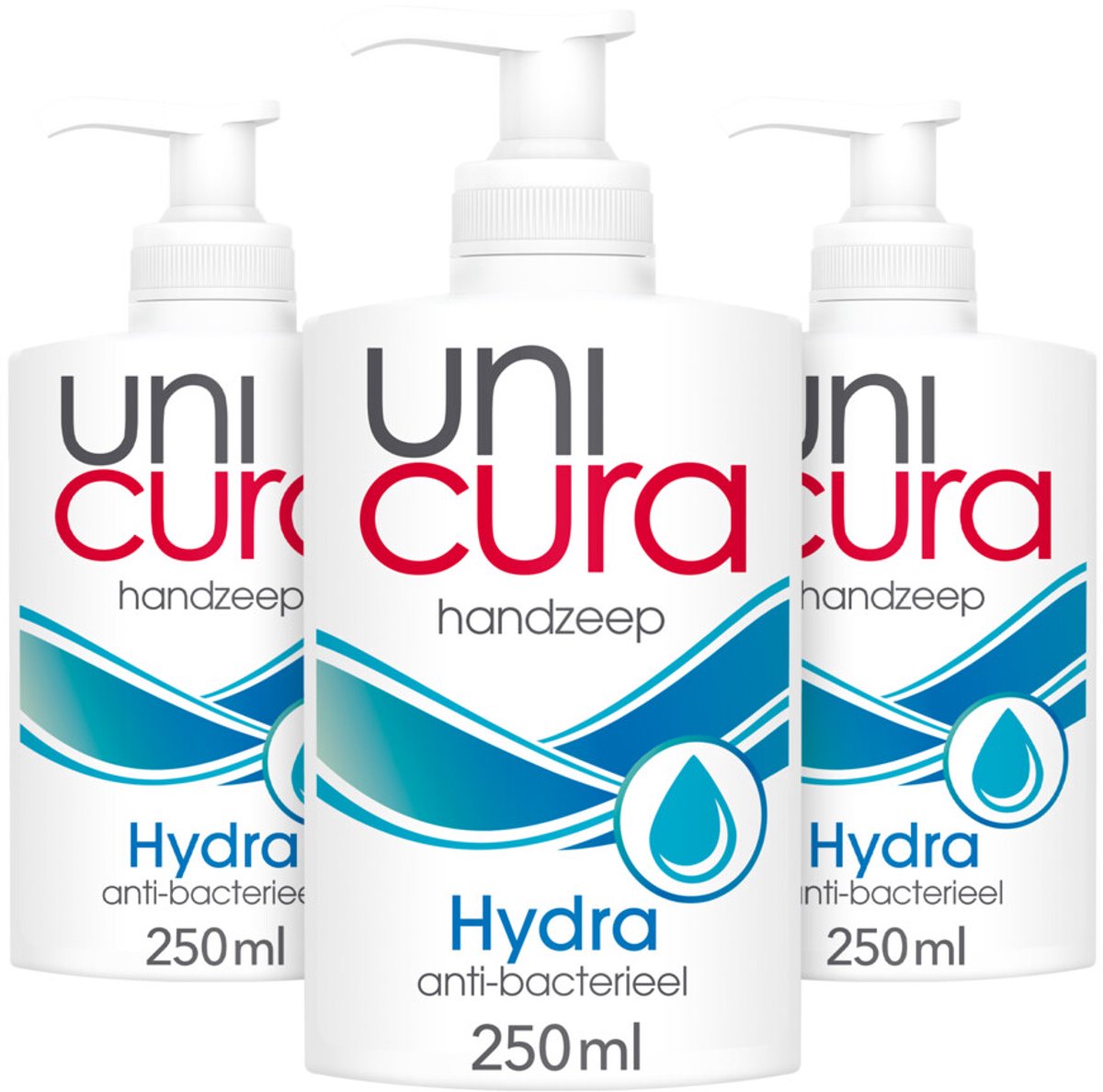 Unicura Vloeibare Handzeep Hydra - 3 x 250 ml - Voordeelverpakking
