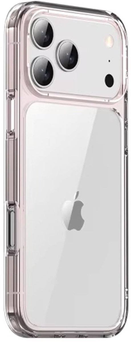 Hard Back TPU Clear Case geschikt voor iPhone 17 Pro Max - roze/transparant