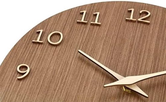 JIYUERLTD Wandklok, Houten stille klok, Geruisloze grote decoratieve batterij aangedreven kwarts klok voor slaapkamer, woonkamer, keuken (Large 35cm JIYUERLTD Wandklok, Houten stille klok, Geruisloze grote decoratieve batterij aangedreven kwarts klok voor slaapkamer, woonkamer, keuken (Large 35cm
