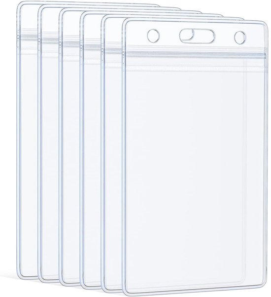 TOVBMUP ID-houder Verticale ID-houder - Waterdichte kaarthouder - Duurzame kaartbeschermer - Hersluitbare rits - Geschikt voor rijbewijs en creditcards - Verpakking van 6