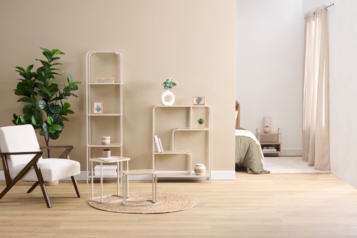 5Five Curvy Rekje 4 niveaus - 45x30x170cm - Beige