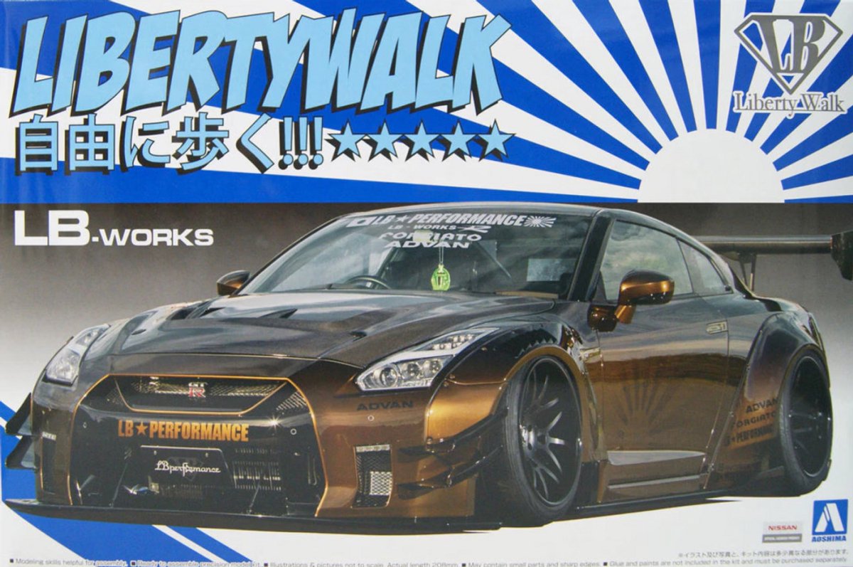 Aoshima Modelbouwpakket Auto - 05591 LB Works NissanR35 GT-R Type 2 Ver.1 - Auto Plastic - 1:24 - Modelbouw