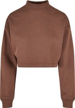 Urban Classics Crop Sweater/Sweater -XL- Sweat Oversize Col Haut Ras du Cou écorce Marron