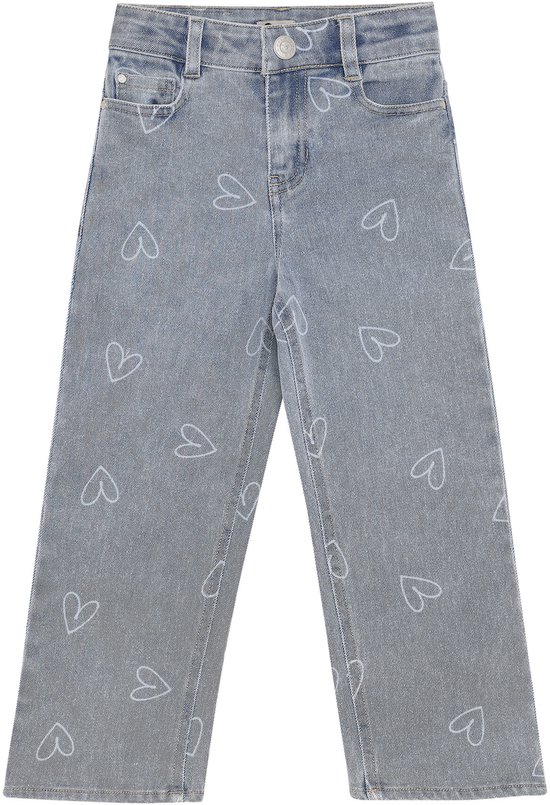 DAILY7 2300 Wide Fit Heart Jeans Meisjes - Broek - Lichtblauw - Maat 122