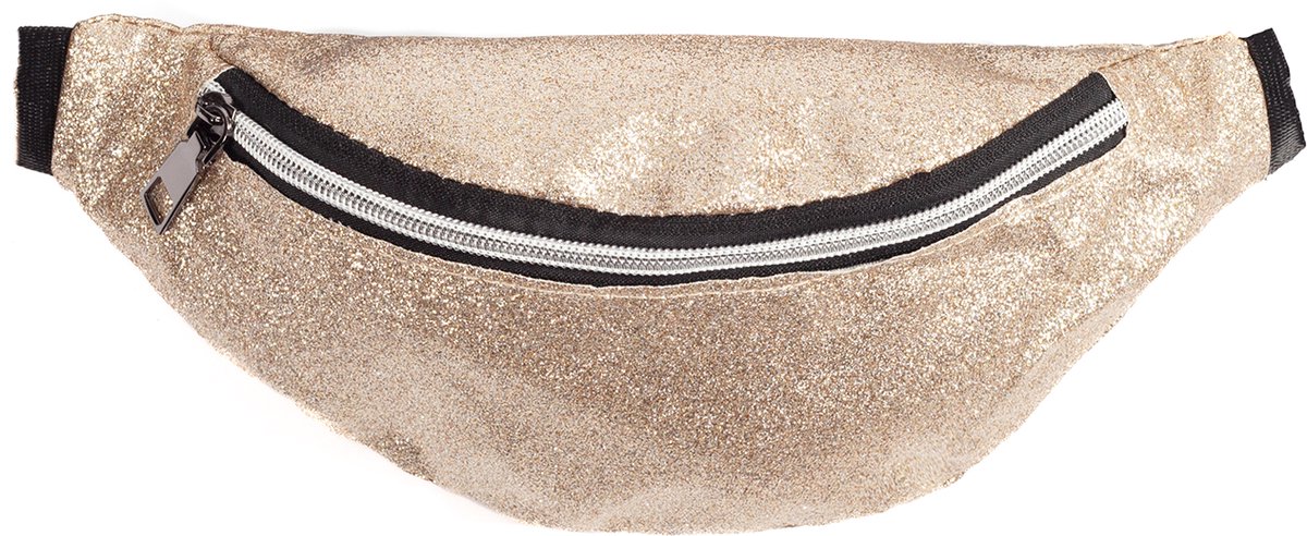 KIMU® Heuptasje Champagne Glitters - Heuptas Goud Fanny Pack - Gouden Tasje Glitter Cross Body Tas Festival