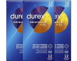 Durex Condooms XXL 12st - 3 Stuks - Voordeelverpakking