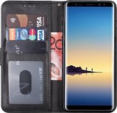 Samsung Note 8 Hoesje - Samsung Galaxy Note 8 hoesje bookcase met pasjeshouder zwart wallet portemonnee book case cover