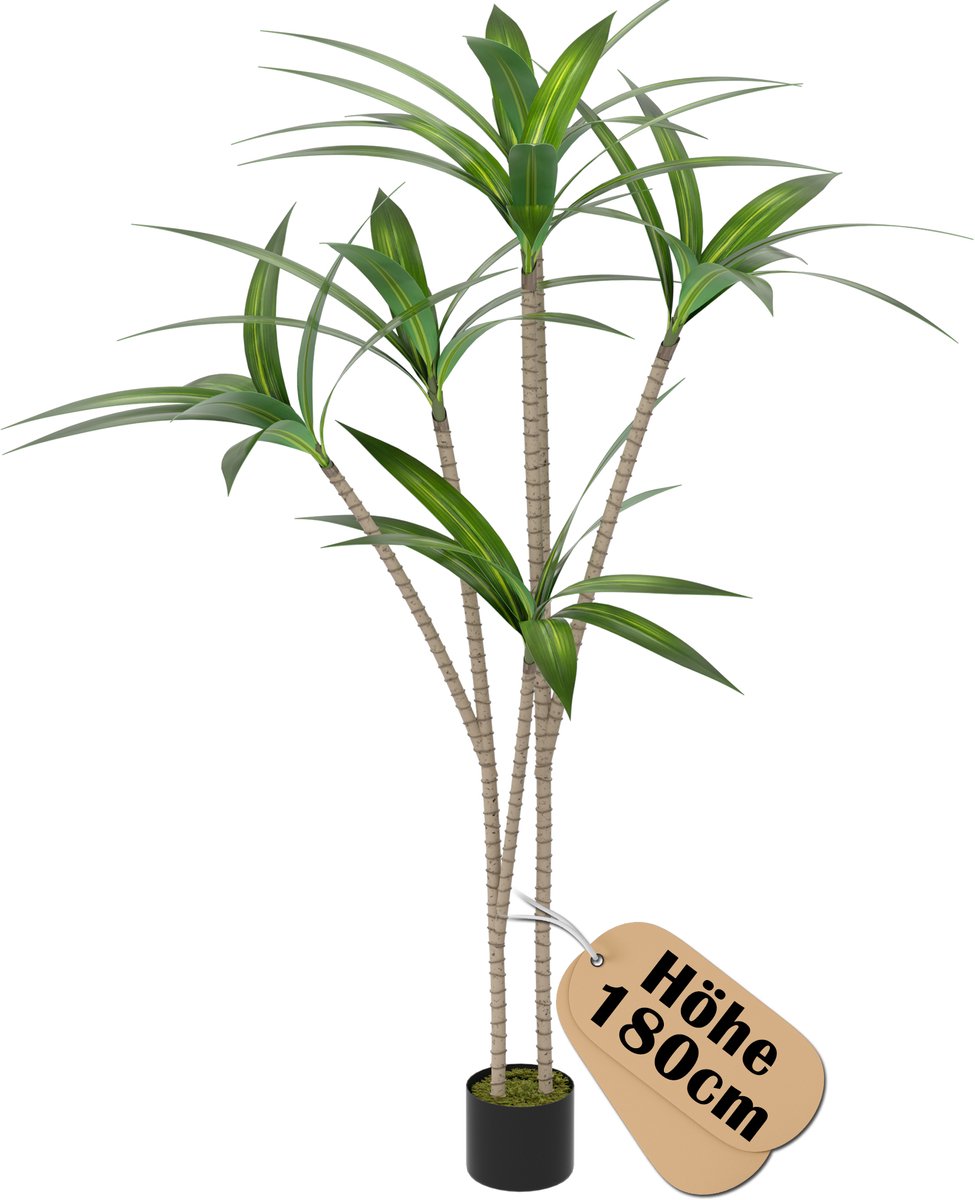 LZQ 180cm Kunstmatige Braziliaanse IJzerboom Kunstmatige Planten Groot Voor Binnen- En Buitenruimtes Kunstplanten Zoals Echt Met Pot Kunstboom Decoratie Voor Thuis Woonkamer Slaapkamer Ongeveer Groen