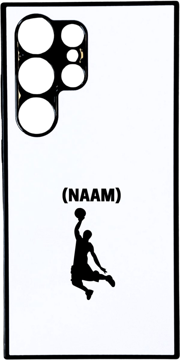Hacebo® - Basketbal met eigen naam telefoonhoesje - Basketbal - Basketballer - telefoonhoesjes - Sport - hoesje geschikt voor Samsung Galaxy S24 Ultra