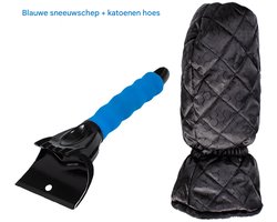 Dikke handschoenen + blauwe opvouwbare sneeuwschep voor het verwijderen van sneeuw in de winter zonder uw handen te beschadigen, geschikt voor zowel auto- als thuisgebruik - een must-have voor het schoonmaken van de buitenruimte in de winte