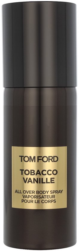 Donkerbruine Tom Ford Tobacco Vanille body spray met goudkleurig etiket.