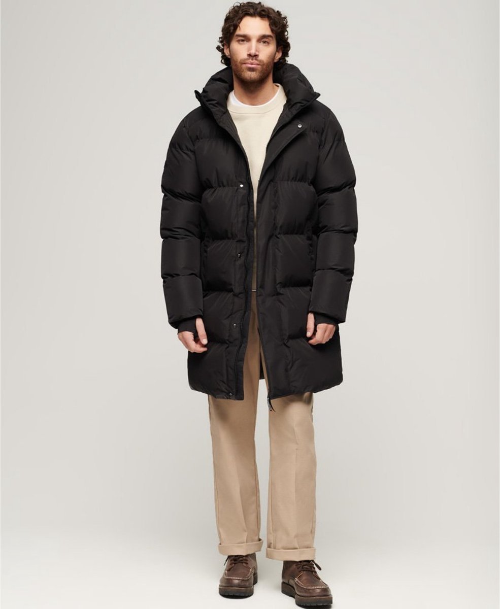 Superdry HOODED SPORTS PUFFER MID JKT Heren Jas Zwart
