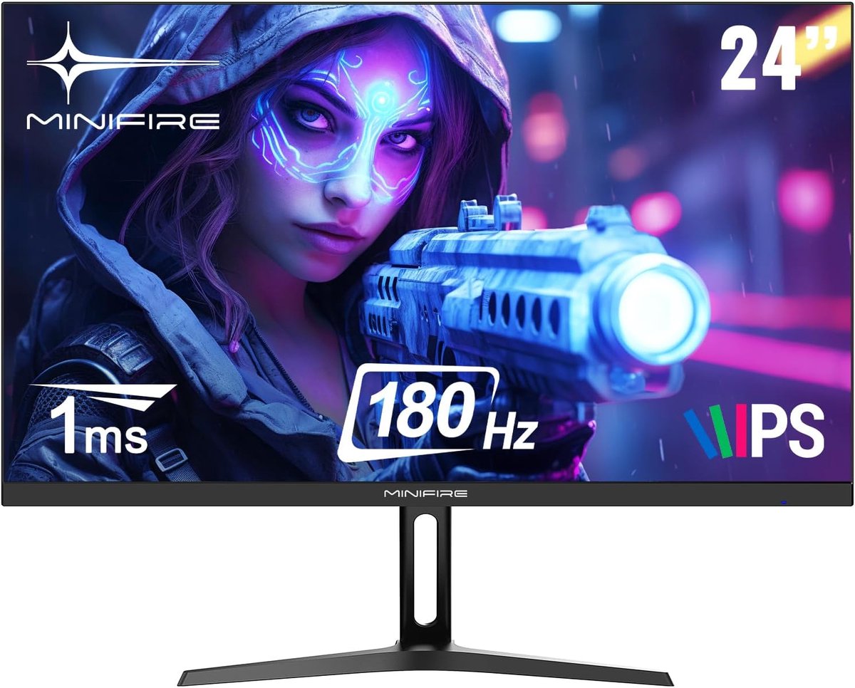 24 inch Gaming Monitor met 180Hz, 1ms Reactietijd, FreeSync en FHD 1080P