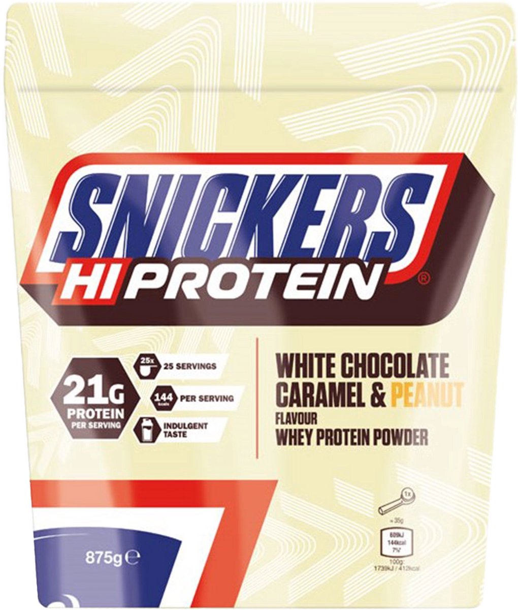 Snickers White Protein Powder (875g) White Chocolate, Caramel & Peanut Flavour