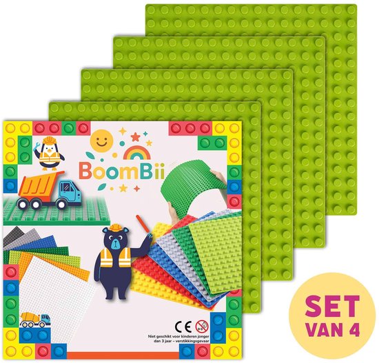 Bouwplaat lichtgroen - geschikt voor DUPLO - set van 4 bouwplaten